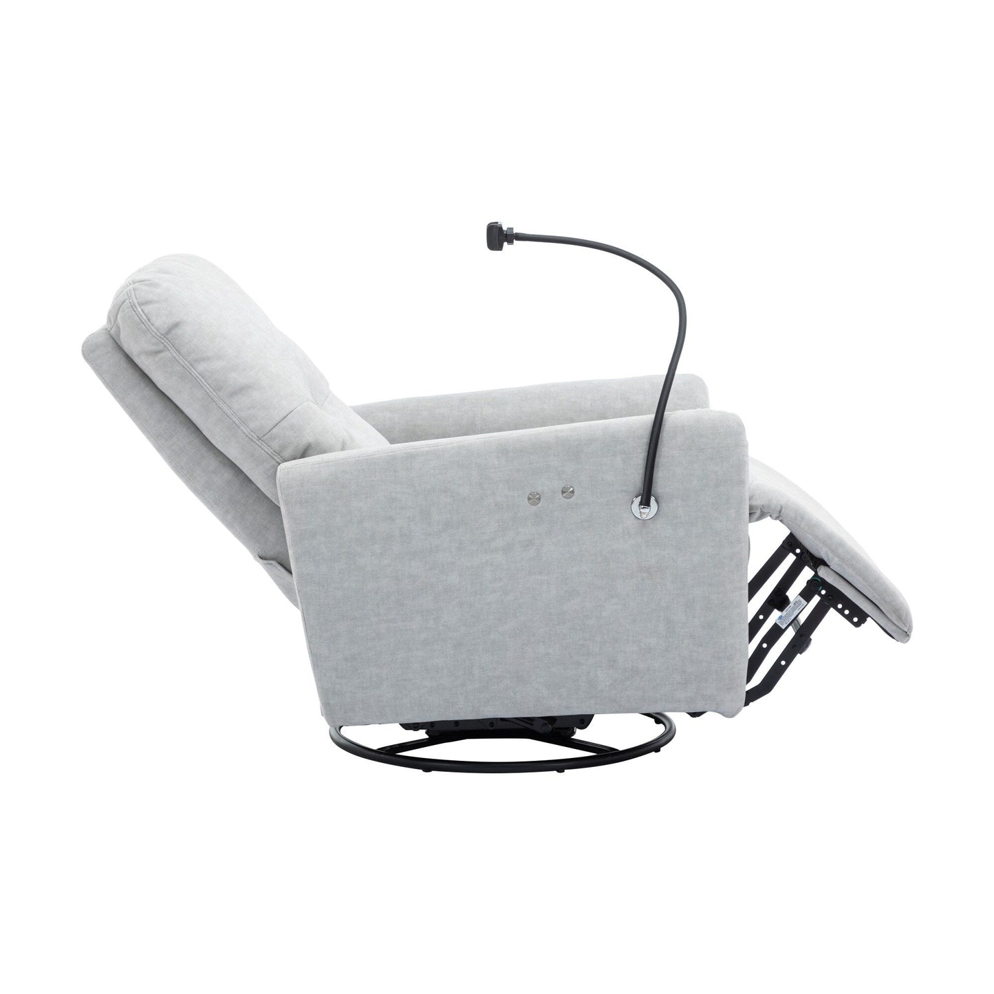 Poltrona reclinabile elettrica girevole a 270 gradi, poltrona reclinabile singola, poltrona reclinabile con movimento a dondolo, per home theater, Roomfitters