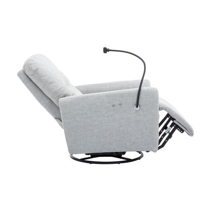 Poltrona reclinabile elettrica girevole a 270 gradi, poltrona reclinabile singola, poltrona reclinabile con movimento a dondolo, per home theater, Roomfitters