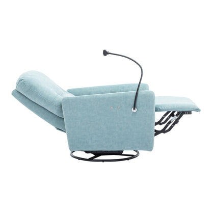 Poltrona reclinabile elettrica girevole a 270 gradi, poltrona reclinabile singola, poltrona reclinabile con movimento a dondolo, per home theater, Roomfitters