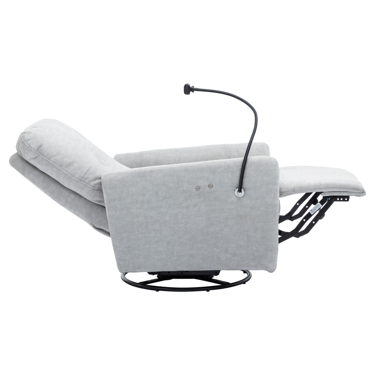 Poltrona reclinabile elettrica girevole a 270 gradi, poltrona reclinabile singola, poltrona reclinabile con movimento a dondolo, per home theater, Roomfitters