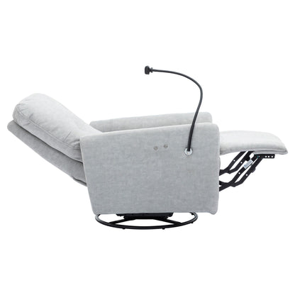 Poltrona reclinabile elettrica girevole a 270 gradi, poltrona reclinabile singola, poltrona reclinabile con movimento a dondolo, per home theater, Roomfitters