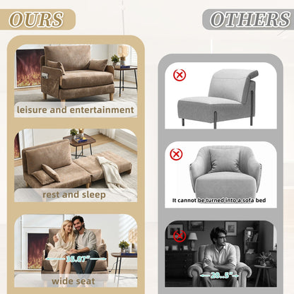 Divano letto reclinabile pieghevole 3 in 1 Roomfitters, divano letto trasformabile con cuscini per piccoli spazi, camera da letto o studio