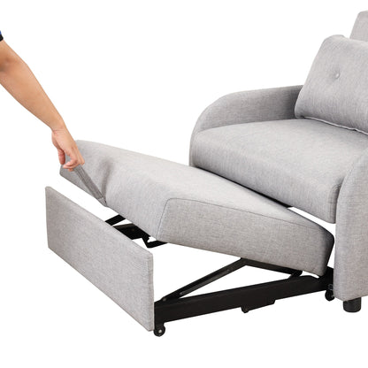 Divano letto estraibile 3 in 1 Roomfitters con tavolini, ricarica USB e tessuto ideale per i pisolini, per il soggiorno