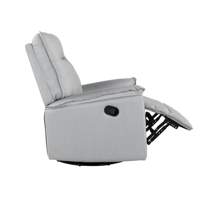 Poltrona reclinabile manuale imbottita girevole a 360° Roomfitters, divano reclinabile versatile per cinema e sedia a dondolo per cameretta dei bambini