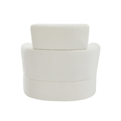 Poltrona girevole imbottita a 360° Roomfitters con poggiatesta regolabile per soggiorno