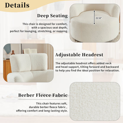 Poltrona girevole imbottita a 360° Roomfitters con poggiatesta regolabile per soggiorno