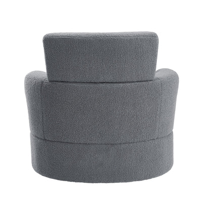 Poltrona girevole imbottita a 360° Roomfitters con poggiatesta regolabile per soggiorno