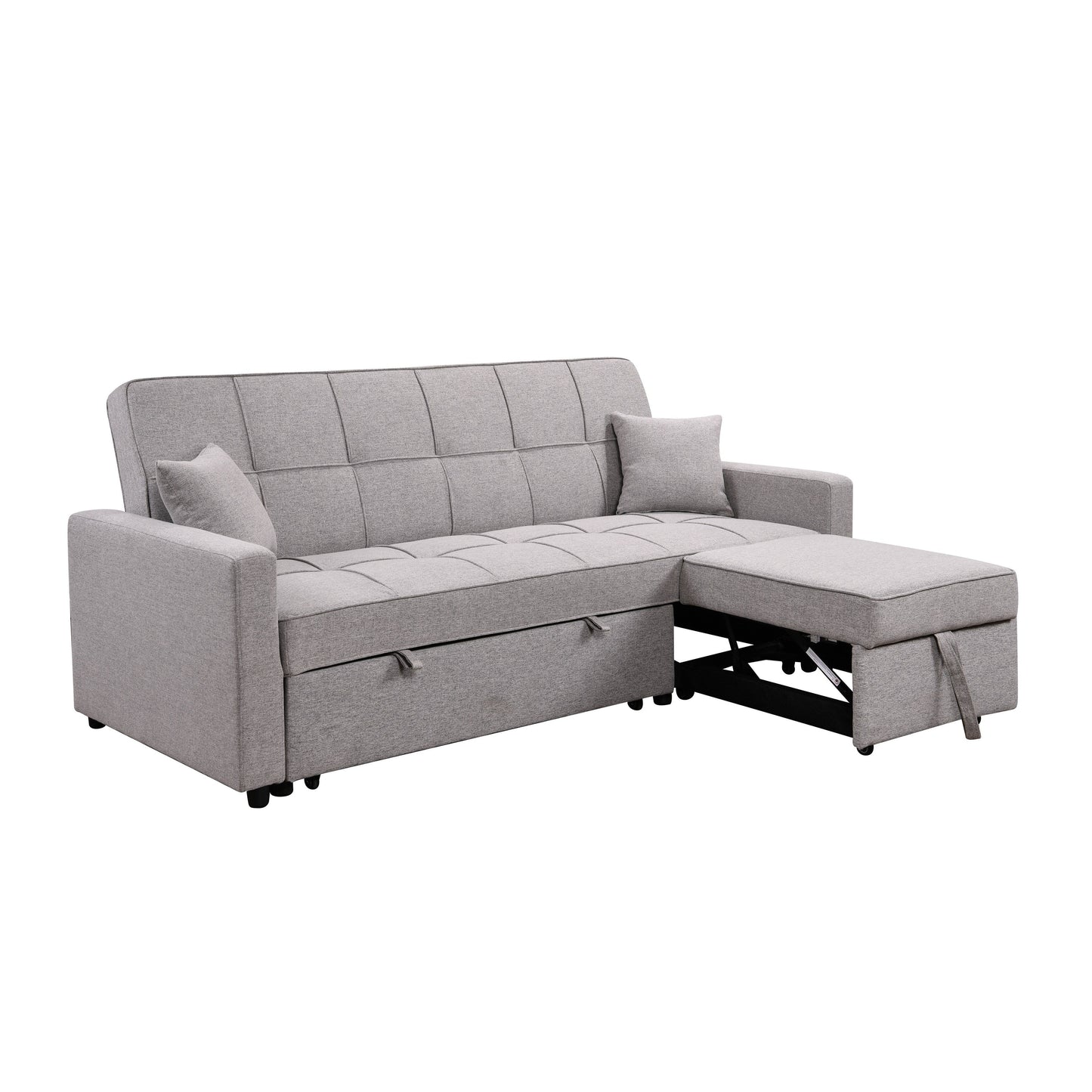 Divano letto imbottito di grandi dimensioni Roomfitters 83 con divano letto estraibile e schienale regolabile, divano letto trasformabile a 3 posti