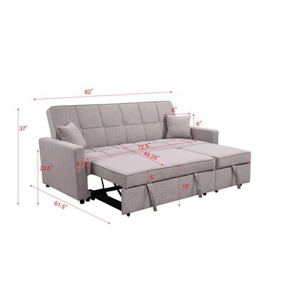 Divano letto imbottito di grandi dimensioni Roomfitters 83 con divano letto estraibile e schienale regolabile, divano letto trasformabile a 3 posti