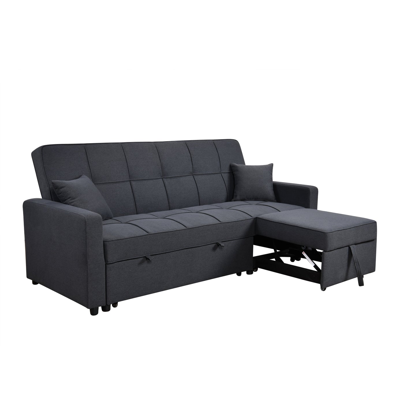 Divano letto imbottito di grandi dimensioni Roomfitters 83 con divano letto estraibile e schienale regolabile, divano letto trasformabile a 3 posti