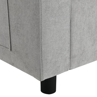 Divano componibile modulare in ciniglia Roomfitters 86.5, tasche portaoggetti, divano a U a 5 posti con cuscini e 2 pouf