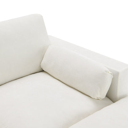 Divano componibile modulare in ciniglia Roomfitters 86.5, tasche portaoggetti, divano a U a 5 posti con cuscini e 2 pouf