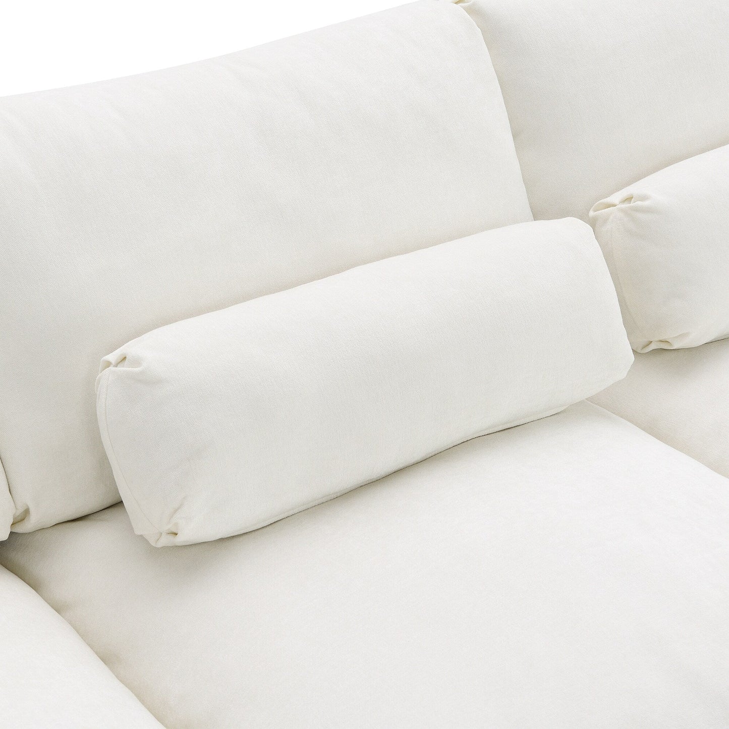 Divano componibile modulare in ciniglia Roomfitters 86.5, tasche portaoggetti, divano a U a 5 posti con cuscini e 2 pouf