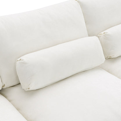 Divano componibile modulare in ciniglia Roomfitters 86.5, tasche portaoggetti, divano a U a 5 posti con cuscini e 2 pouf