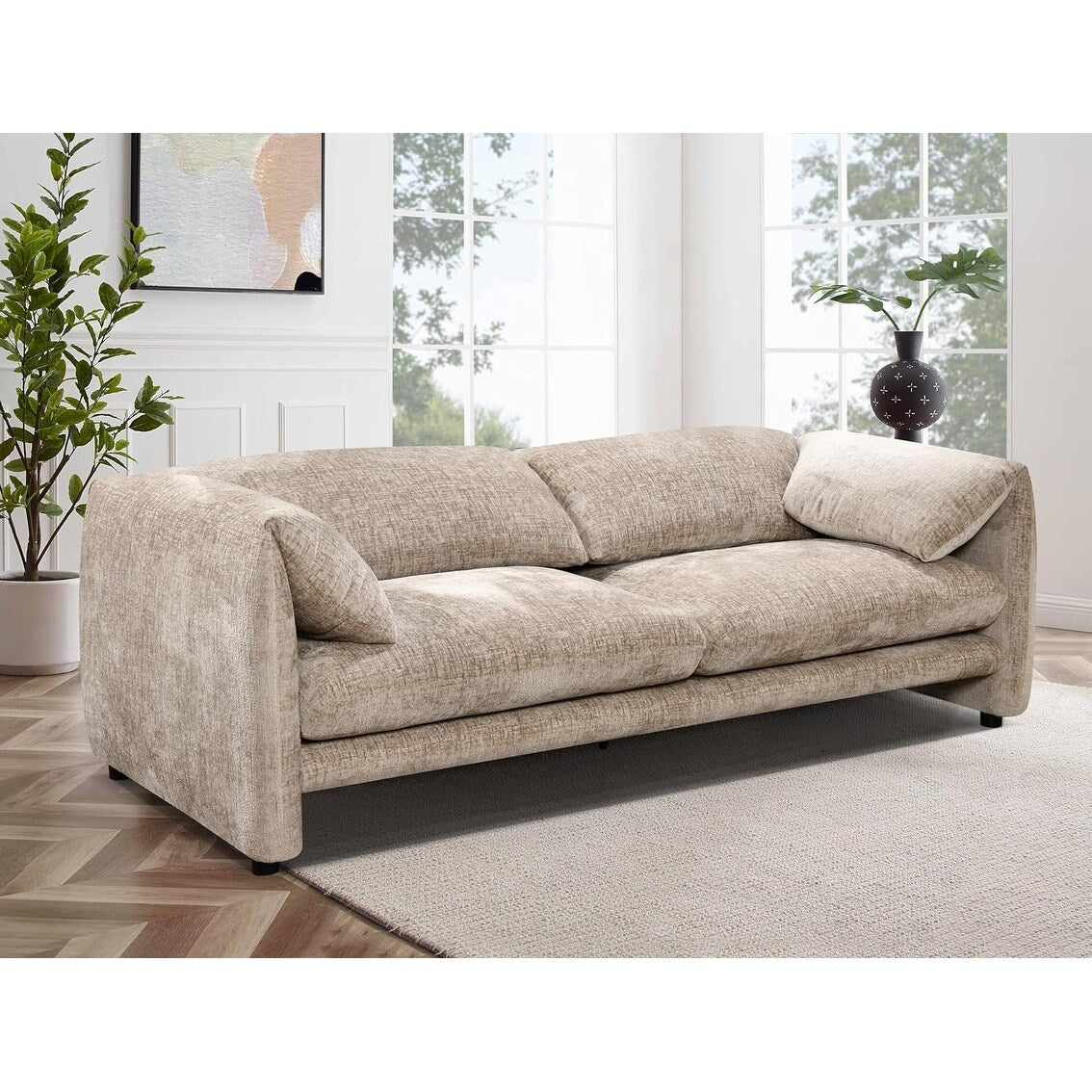 Divano a 3 posti Roomfitters 87 con bracciolo ampio e confortevole, schienale in spugna ad alta densità e cuscini morbidi e morbidi