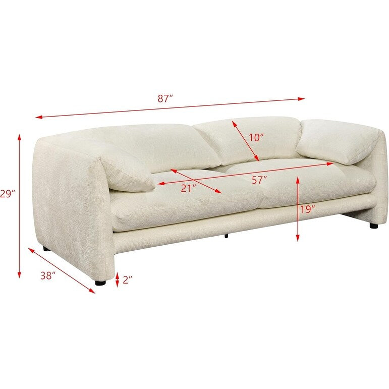 Divano a 3 posti Roomfitters 87 con bracciolo ampio e confortevole, schienale in spugna ad alta densità e cuscini morbidi e morbidi