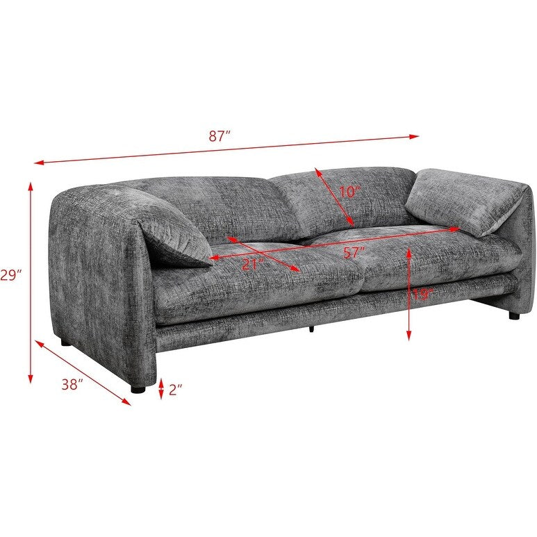 Divano a 3 posti Roomfitters 87 con bracciolo ampio e confortevole, schienale in spugna ad alta densità e cuscini morbidi e morbidi