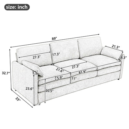 Divano imbottito oversize a 3 posti Roomfitters 89 con doppi cuscini morbidi
