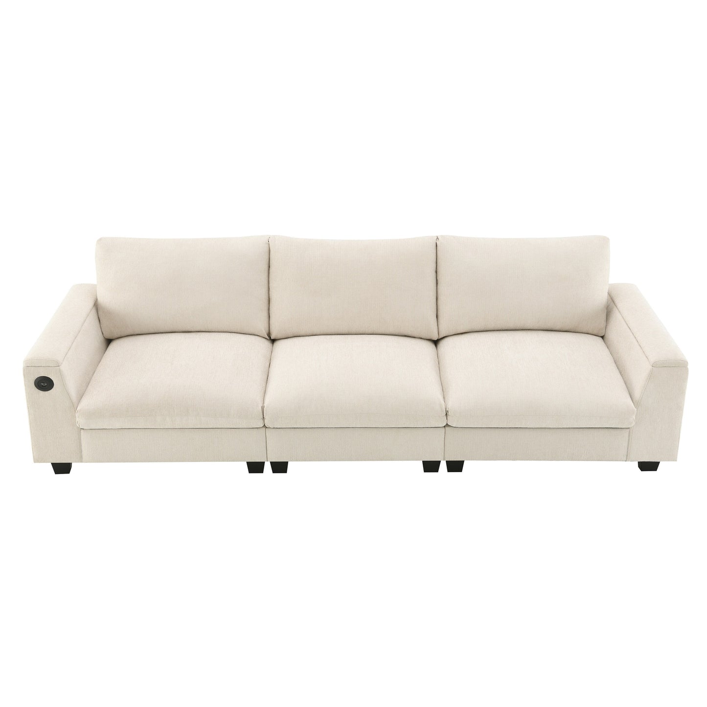 Divano componibile in ciniglia Roomfitters da 96'' x 35'' con altoparlante Bluetooth, comodo set divano a nuvola con tavolo a scomparsa, caricabatterie USB