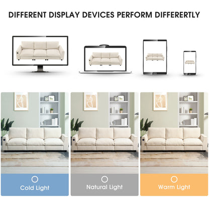 Divano componibile in ciniglia Roomfitters da 96'' x 35'' con altoparlante Bluetooth, comodo set divano a nuvola con tavolo a scomparsa, caricabatterie USB