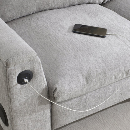 Divano componibile in ciniglia Roomfitters da 96'' x 35'' con altoparlante Bluetooth, comodo set divano a nuvola con tavolo a scomparsa, caricabatterie USB