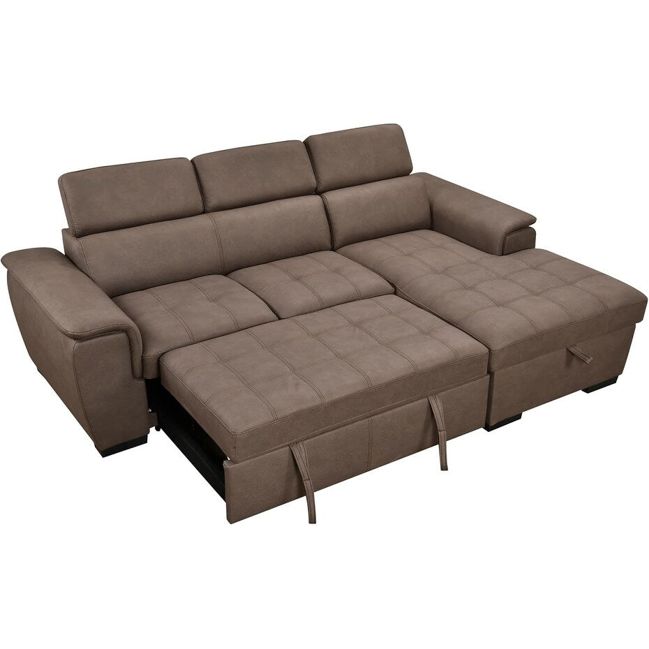 Divano componibile trasformabile Roomfitters 97 con chaise longue contenitore, poggiatesta regolabili, divano letto a L moderno