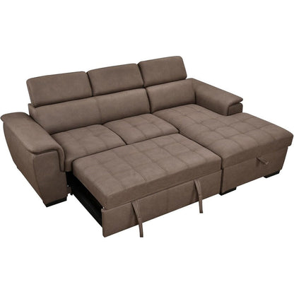 Divano componibile trasformabile Roomfitters 97 con chaise longue contenitore, poggiatesta regolabili, divano letto a L moderno