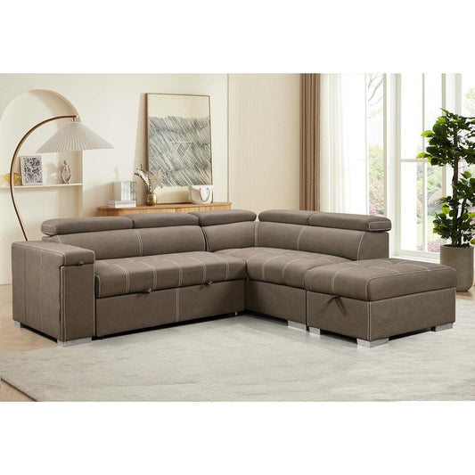 Roomfitters 99.5 Divano letto moderno 2 in 1 con letto estraibile e chaise longue, poggiatesta regolabile