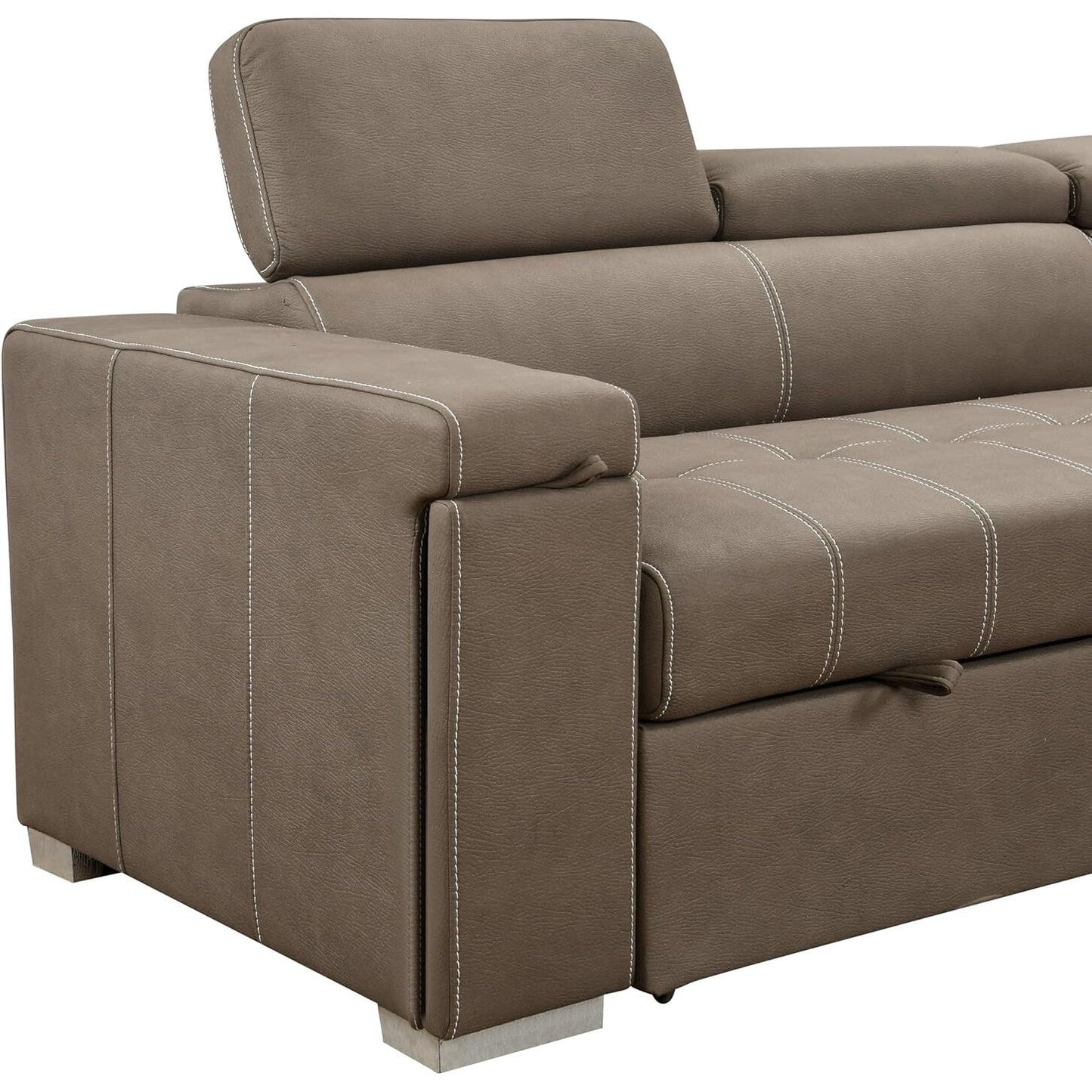 Roomfitters 99.5 Divano letto moderno 2 in 1 con letto estraibile e chaise longue, poggiatesta regolabile