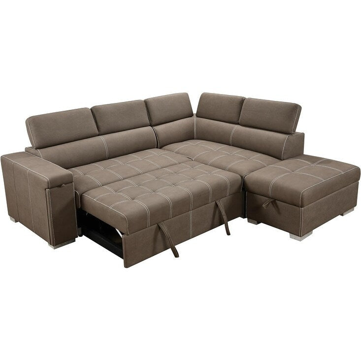 Roomfitters 99.5 Divano letto moderno 2 in 1 con letto estraibile e chaise longue, poggiatesta regolabile