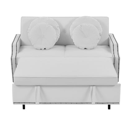 Divano letto regolabile Roomfitters con schienale imbottito con bottoni, porte USB e cuscini lombari floreali, perfetto per il soggiorno