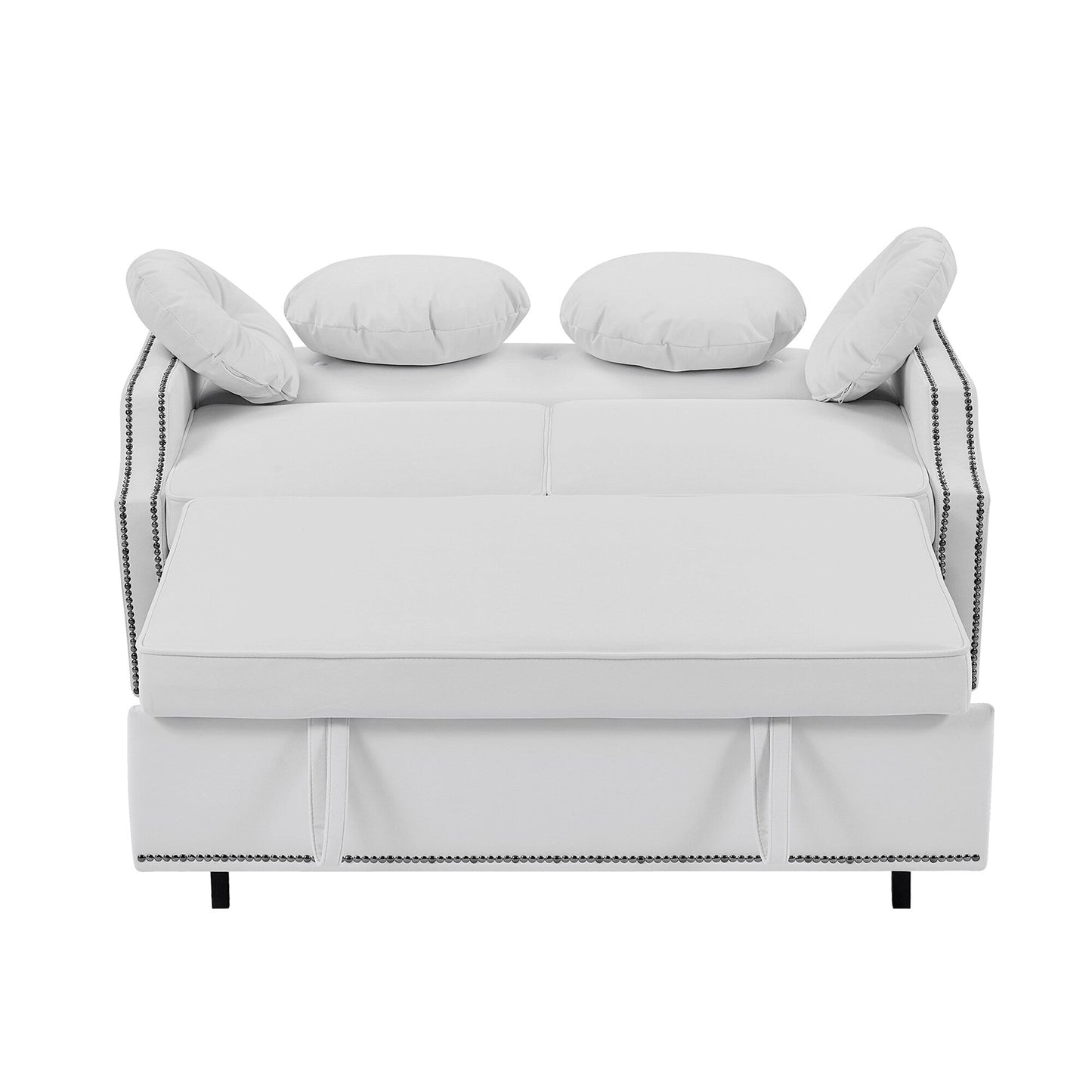 Divano letto regolabile Roomfitters con schienale imbottito con bottoni, porte USB e cuscini lombari floreali, perfetto per il soggiorno