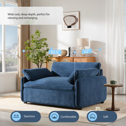 Poltrona in ciniglia di grandi dimensioni con cuscini Roomfitters, comoda poltrona imbottita per soggiorno