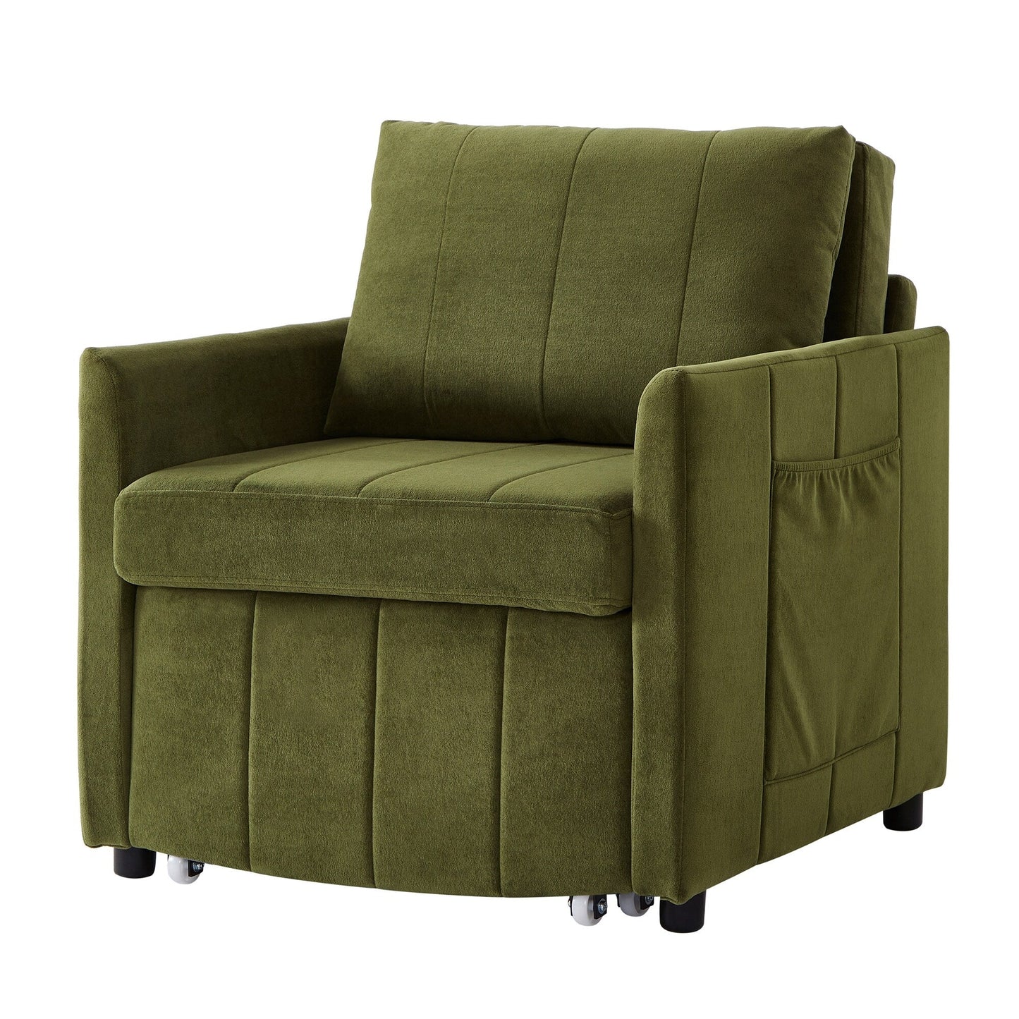 Divano letto trasformabile Roomfitters con letto estraibile, schienale regolabile in 5 posizioni, tasche laterali e cestino portaoggetti