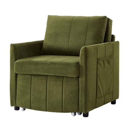 Divano letto trasformabile Roomfitters con letto estraibile, schienale regolabile in 5 posizioni, tasche laterali e cestino portaoggetti