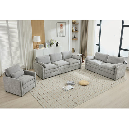 Set di divani imbottiti Cozy Oversize Cloud di Roomfitters, 3 pezzi, con doppi cuscini di peluche per il soggiorno