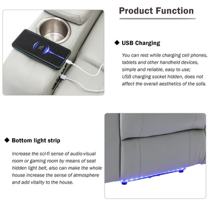 Poltrona reclinabile elettrica Roomfitters con porta USB, bracciolo nascosto, portabicchieri e altoparlante Bluetooth