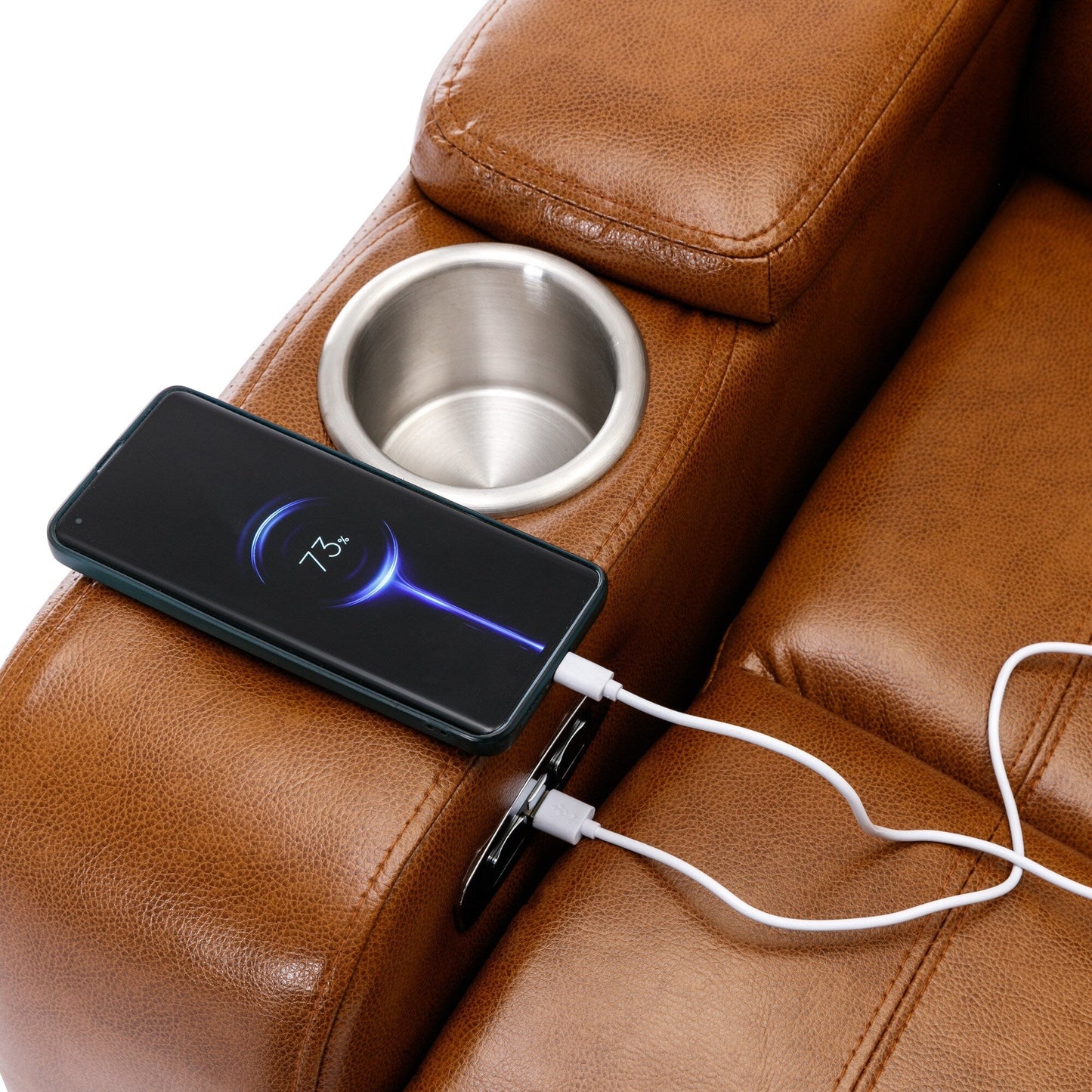 Poltrona reclinabile elettrica Roomfitters con porta USB, bracciolo nascosto, portabicchieri e altoparlante Bluetooth