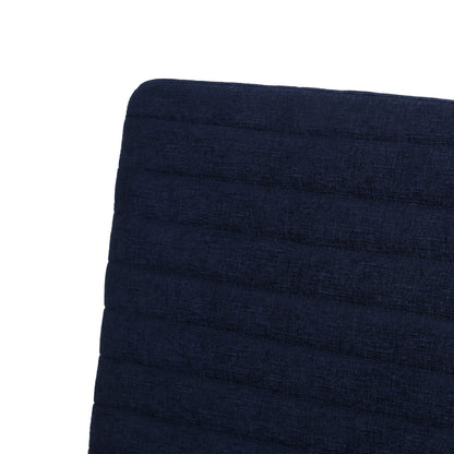Poltrona reclinabile manuale in tessuto e legno Roomfitters, comoda poltrona reclinabile per soggiorno, blu navy