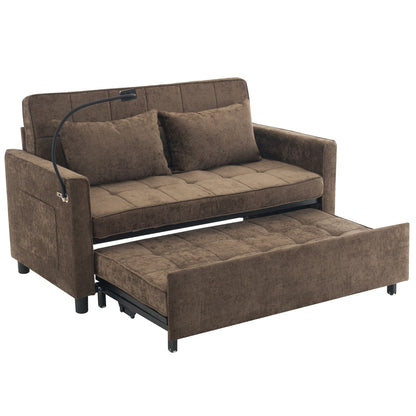 Divano letto estraibile Roomfitters Loveseat con cuscino schienale reversibile, tasche laterali, porte USB e porta telefono