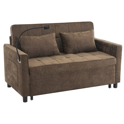 Divano letto estraibile Roomfitters Loveseat con cuscino schienale reversibile, tasche laterali, porte USB e porta telefono