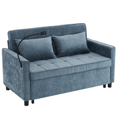 Divano letto estraibile Roomfitters Loveseat con cuscino schienale reversibile, tasche laterali, porte USB e porta telefono