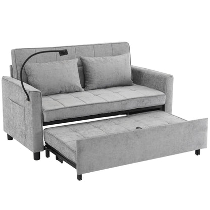 Divano letto estraibile Roomfitters Loveseat con cuscino schienale reversibile, tasche laterali, porte USB e porta telefono