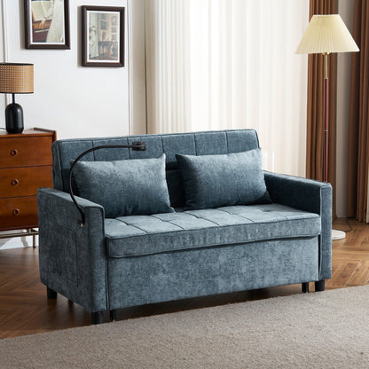 Divano letto estraibile Roomfitters Loveseat con cuscino schienale reversibile, tasche laterali, porte USB e porta telefono