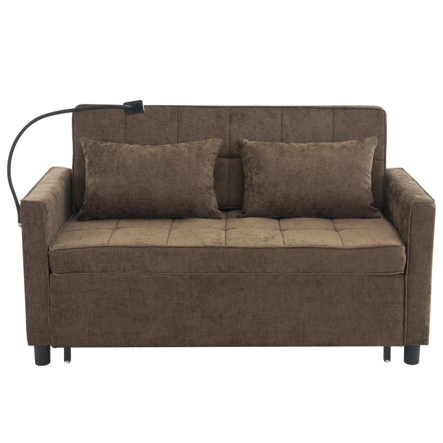 Divano letto estraibile Roomfitters Loveseat con cuscino schienale reversibile, tasche laterali, porte USB e porta telefono