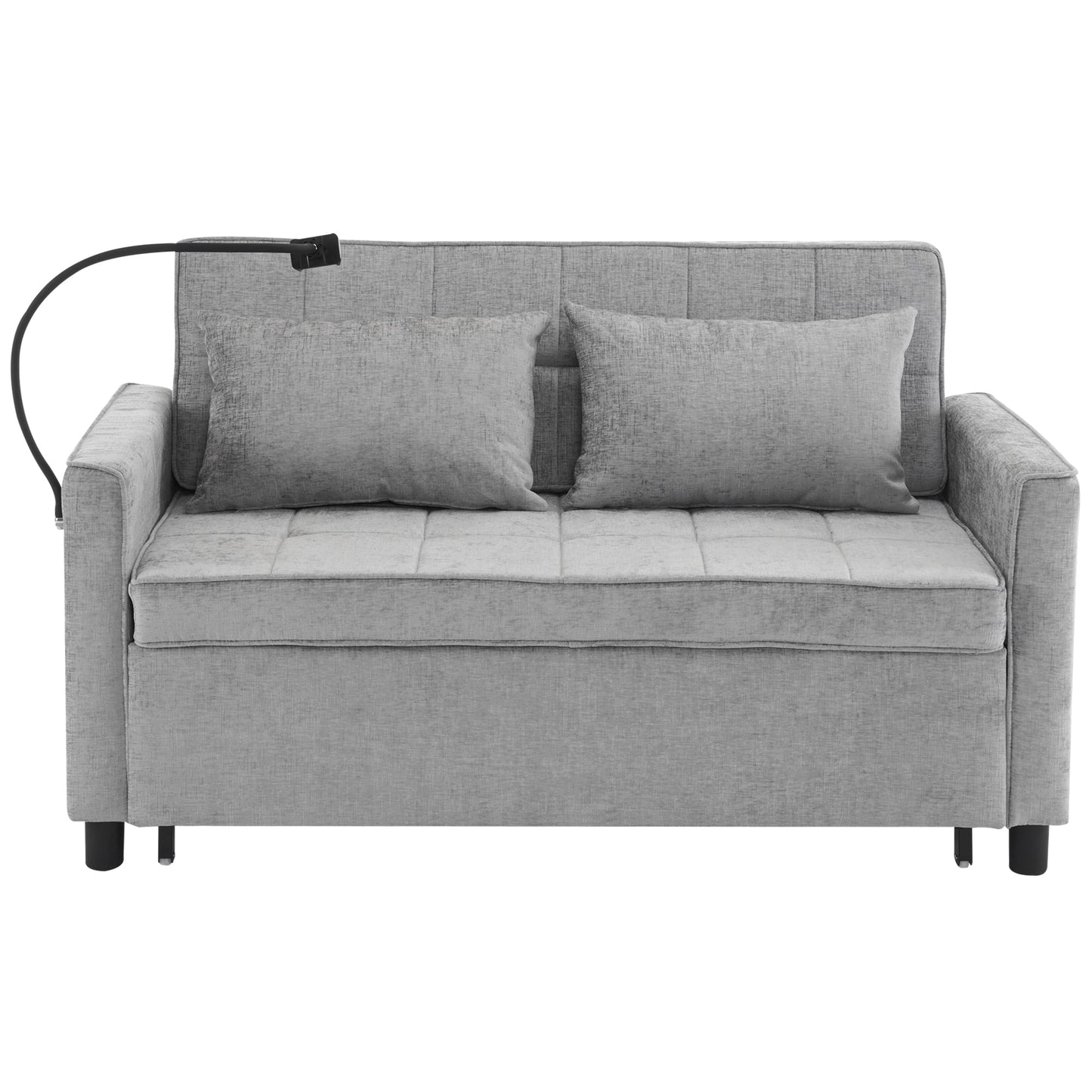 Divano letto estraibile Roomfitters Loveseat con cuscino schienale reversibile, tasche laterali, porte USB e porta telefono