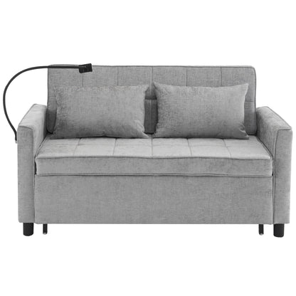 Divano letto estraibile Roomfitters Loveseat con cuscino schienale reversibile, tasche laterali, porte USB e porta telefono