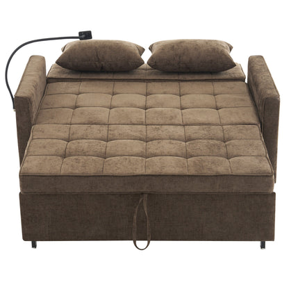 Divano letto estraibile Roomfitters Loveseat con cuscino schienale reversibile, tasche laterali, porte USB e porta telefono