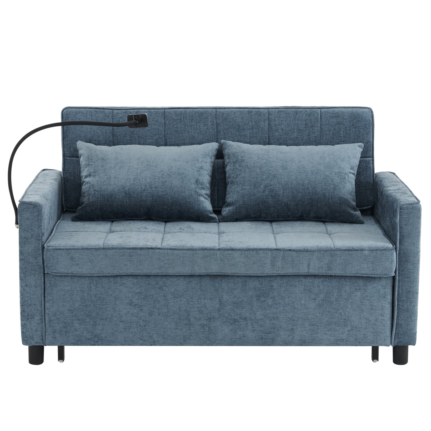 Divano letto estraibile Roomfitters Loveseat con cuscino schienale reversibile, tasche laterali, porte USB e porta telefono