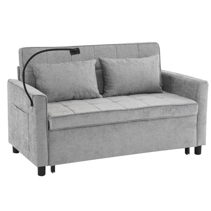 Divano letto estraibile Roomfitters Loveseat con cuscino schienale reversibile, tasche laterali, porte USB e porta telefono
